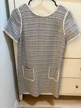 Women’s Club Monaco Classic Tweed Shift Dress in Navy and White